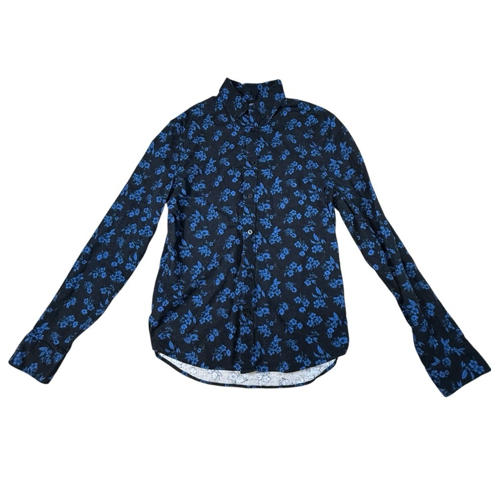 Men Express Foral Black button-up shirt Classic XS